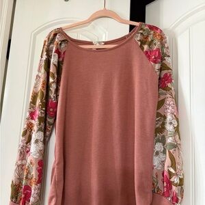 BiBi Pink and Purple Raglan Sweatshirt Relaxed Fit